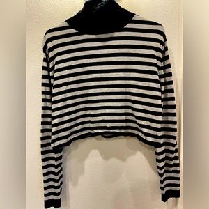 Striped crop turtleneck